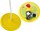Luhatëse kopshti Ecotoys Round Garden Plate 423, diametër 28 cm, mban deri 50 kg, e verdhë