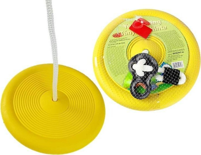 Luhatëse kopshti Ecotoys Round Garden Plate 423, diametër 28 cm, mban deri 50 kg, e verdhë