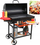 Grill qymyri pa markë, me kapak, sipërfaqe 71x34.5 cm, i zi