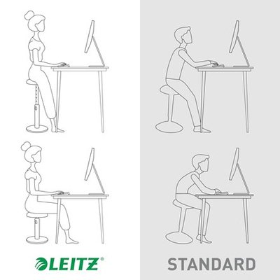 Stol ergonomik Leitz Ergo Cosy Active Sit-stand, i rregullueshëm, gri velvet