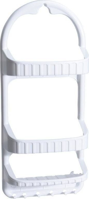Raft dushi Bathroom Rack, 3 nivele, 6 varëse, i bardhë