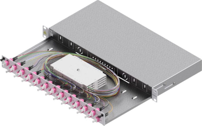 Panel optik ZVK LSB1B224, 1U, 12x LC Duplex OM4, me sirtar që del