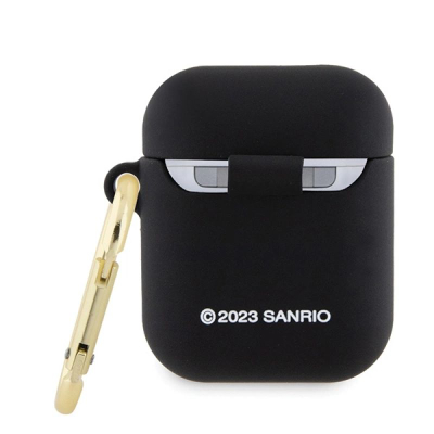 Kuti silikoni Hello Kitty CG Mobile, për AirPods 1 edhe 2, me karabiner, e zezë