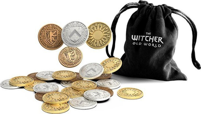 Set monedhash metalike Rebel The Witcher Old World, 30 copë, aksesor loje tavoline