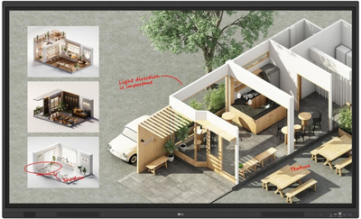 Tabelë interaktive LG CreateBoard Standard 65", 4K UHD, touchscreen, e zezë