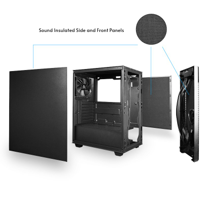 Kutia PC Chieftec Elox AS-01B-OP, ATX, 1x ventilator 120mm, e zezë
