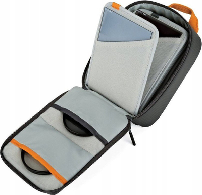 Këllëf për filtra fotografikë Lowepro GearUp Filter Pouch 100, i vogël, me xhepa mrena, gri e errët