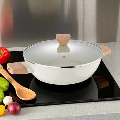 Рамно тавче Bergner Naturally BG-34747, 28cm, со капак, бело