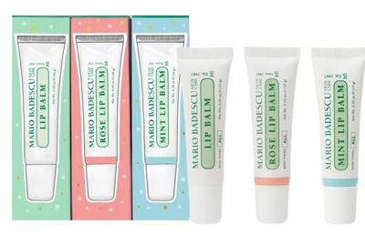 Set për kujdesin ndaj buzëve Mario Badescu Lip Balm Trio Gift Set, baslam 3 x 10 g