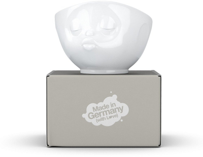Pjatë e thellë porcelani Tassen Kissing Face, 16 Oz, e bardhë