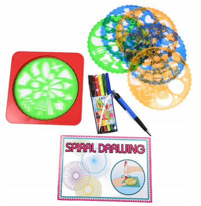 Set vizatimi Midex Spirograph, rrota gjeometrike, shumëngjyrsh