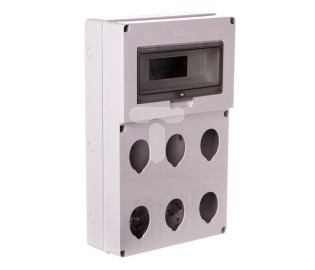 Panel shpërndarës ndërtimi Elettrocanali EC69015, 12 module, 6 priza 16/32A, gri