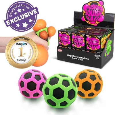 Top antistres Atomic Squish Ball, silikon, efekt neon, i zi