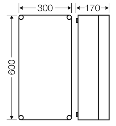 Mbrojtëse Hensel K0300, 300 x 600 x 170 mm, e hirtë