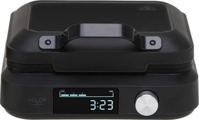 Aparat për waffle, 2200W, 2 waffle të mëdhaja, 6 shkallë pjekjeje, i zi