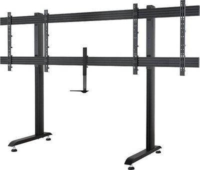Qëndrim dyshemeje për dy ekrane B-Tech System X XXL, VESA 1000 x 800, i zi