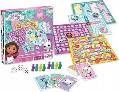 Koleksion lojrash tavoline Shuffle Gabby’s Dollhouse, set me letra dhe tabela, e bardhë