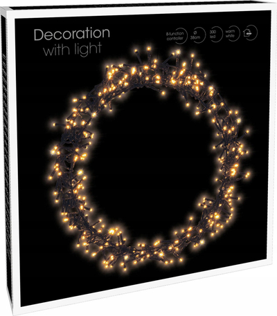 Kurorë dritash LED Deco, 300 LED, Ø 38 cm, dritë e ngrohtë e bardhë