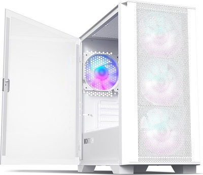 Куќиште за компјутер Montech Air 100 ARGB, бело, Mini Tower