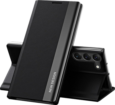 Mbajtëse telefoni Hurtel Sleep Case Pro për Samsung Galaxy S23 Plus, me kapak me qëndrim, e zezë