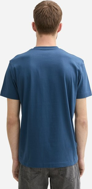 Bluzë burra Tom Tailor, me mëngë të shkurtra, me print logoje, blu