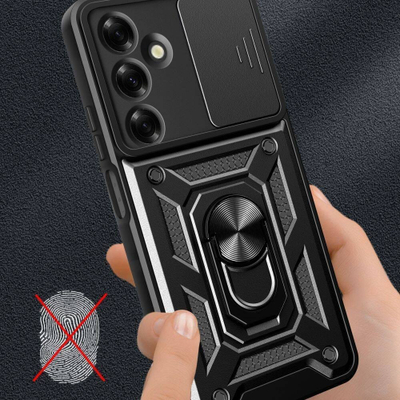 Заштитна маска Tech-Protect Camshield Pro за Samsung Galaxy M35 5G, прстен 360°, капак за камера, црна