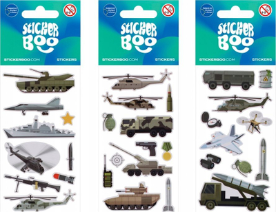 Ngjitësa ushtarake Sticker Boo Military 534610, set dekorativ, 7x18cm