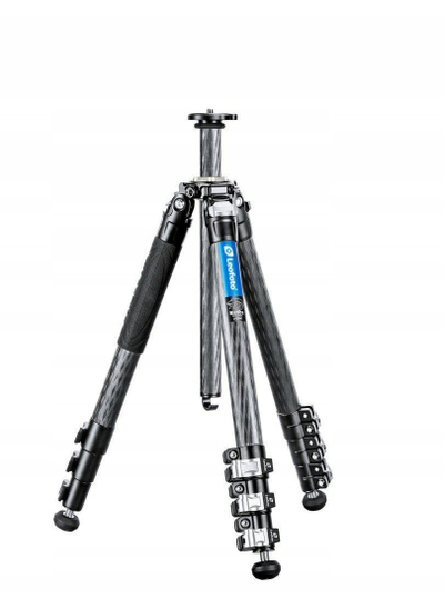Tripod karboni Leofoto Manba LV-284C BV-5, profesional, 4 seksione, ngjyrë e zezë