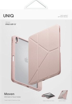 Mbështjellës tableti Uniq Moven për iPad Air 13", me vend për Pencil, me stand të brendshëm, rozë