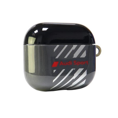 Kuti mbrojtëse Audi IML Sport për AirPods 3, me varëse, ngjyrë e zezë
