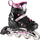 Patina 4n1 NILS Extreme NH10905, ABEC 7, LED, të zeza me rozë, nr 39-42