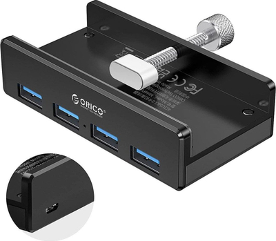 USB приклучен хаб Orico MH4PU P, 4x USB A 3.0, активен, црн
