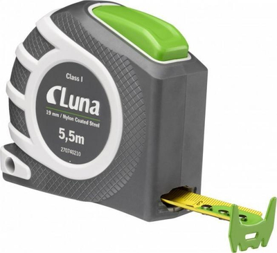 Metër matës Luna Oculus Auto Lock, 5.5 m, çelik, gri e gjelbër
