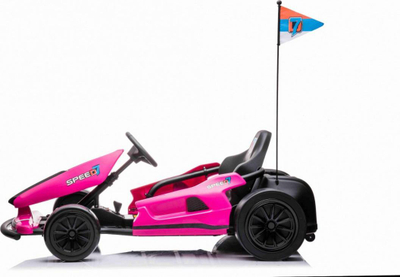 Gokart elektrik SPEED 7 DRIFT KING, 24V, për kalamoj, rozë