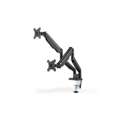 Mbajtës monitori i dyfishtë Digitus Universal, për 15"-32", krah me gaz, montim me kapëse, i zi