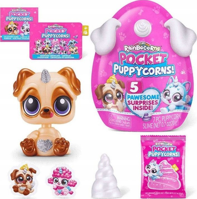 Lodër surprizë Zuru Rainbocorns Pocket Puppycorn, Series 1, 5 surpriza, shumëngjyrëshe