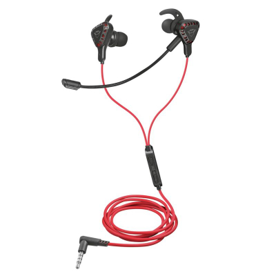Kufje gaming Trust GXT 408 Cobra, me kabllo, të kuqe e zeza