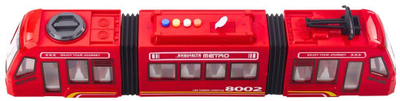 Tren lodër City Metro Tram, drita dhe tinguj, shkallë 1:16, i kuq