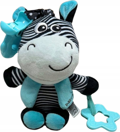 Lodër varëse pelushi Baby Mix Zebra, me muzikë, 17cm, në ngjyrë mente