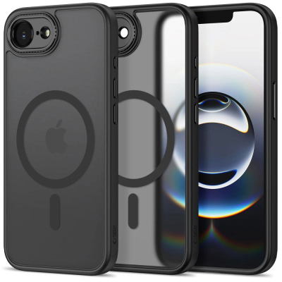Заштитна маска за телефон Tech-Protect Magcam, MagSafe, за iPhone 16E, црна мат