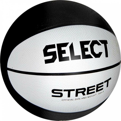 Top basketbolli Select Street, gome e qëndrueshme, për palestër dhe jashtë, bardh e zi