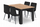 Set tavoline ngrënieje NP 120x80 Craft me 4 karrige LIBRA, moderne, e zezë