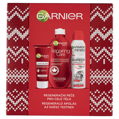 Set për trup Garnier Regenerative - Losioni rigjeneron 400 ml + Krem për duar 100 ml + Antirespirant 150 ml