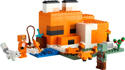 Lodër ndërtimi LEGO Minecraft 21178 The Fox Lodge, set me figura, 8+