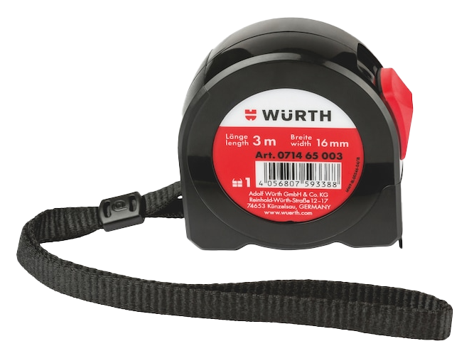 Metër xhepi, Würth, 16mm, L3m