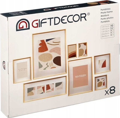 Set kornizash Giftdecor MURAL, 8 copë, ngjyrë bezhë