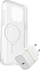 Set aksesorësh OtterBox për iPhone 15 Pro Max, karikues USB C 30W, kapak transparent, i bardhë