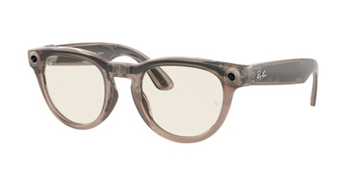 Syze inteligjente Ray Ban Meta Headliner Low Bridge, lente Transition të gjelbërta, kornizë ngjyrë gur i ngrohtë