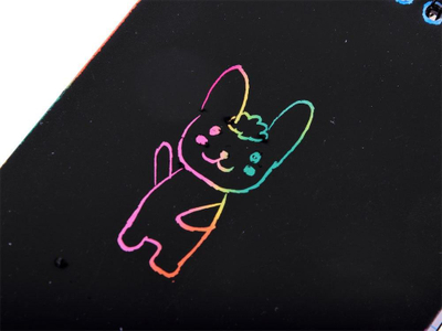 Fletore kreative Rainbow Scratch off me stylus ZA3913, format A6, për kalamaj