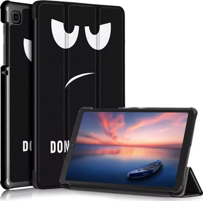 Kopertinë për tablet Strado Samsung Galaxy Tab A7 Lite 8.7", smart cover, dizajn Don't Touch Me, e zezë shumëngjyrëshe